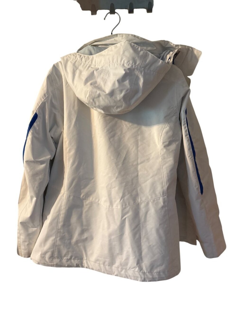 Columbia Women's Omni-Heat Waterproof Omni-Tech Interchange Jacket White & Blue - Picture 6 of 7